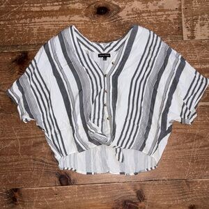 Style Envy Black and White Striped Blouse